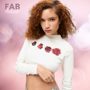 Urban Outfitters | Diamante Floral Open-Back Top